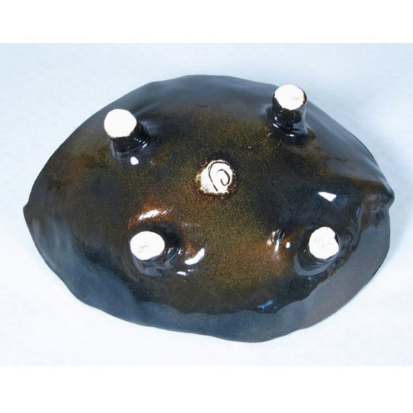 Pottery Dish Bowl Made From Hosta Leaf Impression Artist Created Handmade - Picture 7 of 7